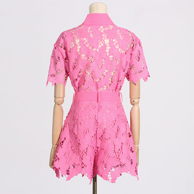 Conjunto de Dos Piezas: Blusa Tipo Solapa y Shorts Casuales para Mujer - Image 18