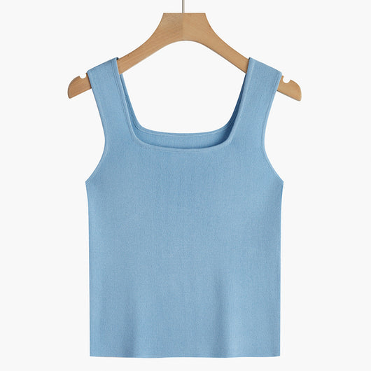 Conjunto de Camisola Cuello Cuadrado sin Mangas para Mujer - Image 4