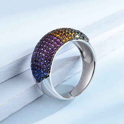 Anillo de Plata S925 para Mujer con Diamantes de Colores Brillantes - Image 10