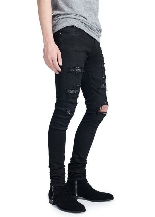 Jeans Slim Negros Elásticos con Detalles de Diamantes - Image 12