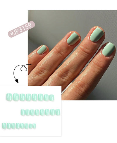 Uñas Postizas Cuadradas Cortas Color Sólido Clásico - Image 21