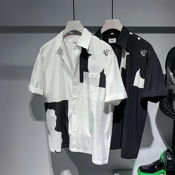 Camisa de Contraste Manga Corta para Hombre
