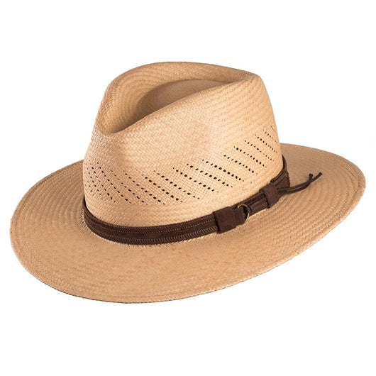 Sombrero Jazz de Paja con Cinta Rayada y Ala Plana - Image 9