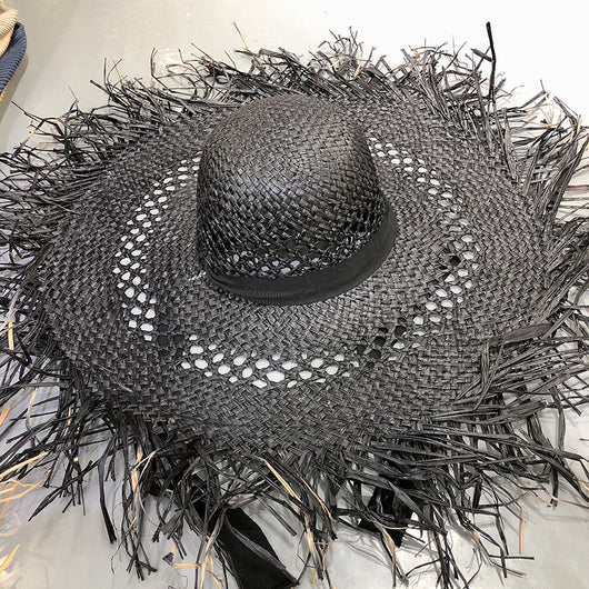 Sombrero de Rafia con Ala Ancha y Borlas Coloridas - Protección Solar Elegante - Image 4