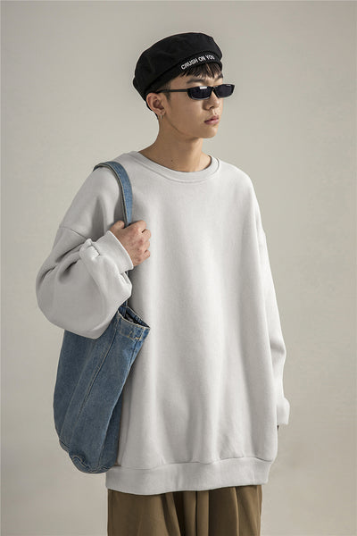 Suéter Cuello Redondo Estilo Hong Kong Oversized para Parejas - Image 7