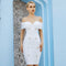 Vestido Blanco Elegante con Botones para Noche de Fiesta