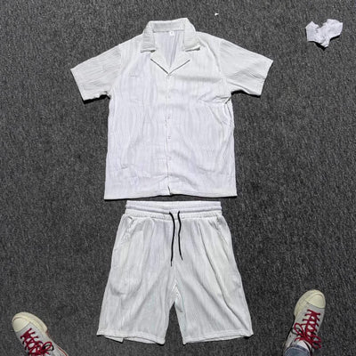 Conjunto Deportivo Hombre: Camiseta y Shorts con Patrón Onda Transpirable - Image 3