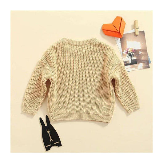 Suéter Casual de Cuello Redondo para Niñas - Colores Sólidos - Image 5