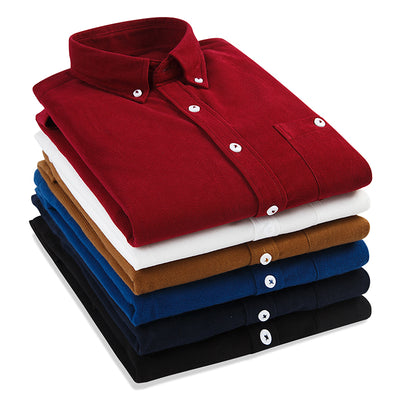 Camisa Slim Fit de Negocios en Color Liso para Primavera