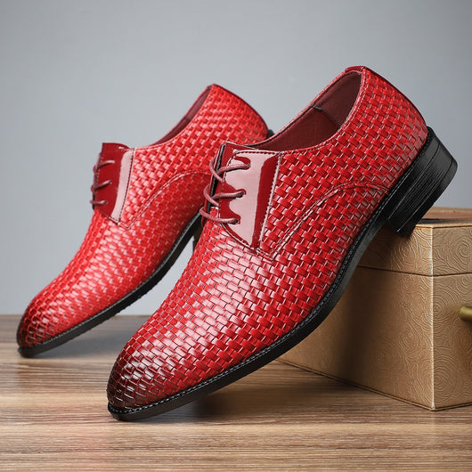 Zapatos Formales de Cuero para Hombre con Punta Afilada y Cordones - Image 9