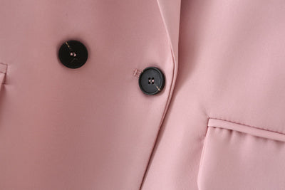 Blazer Oversize Doble Botonadura Color Sólido - Image 3