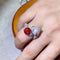 Fashion Color 8-heart 8-cut Mosan Diamond Ring Rojo 9