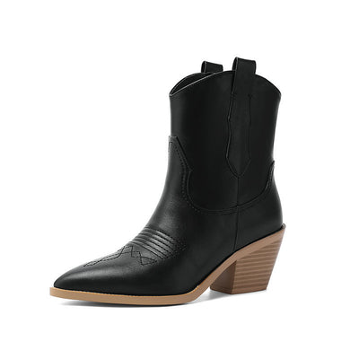 Tacones Gruesos Puntiagudos Estilo Británico - Image 3