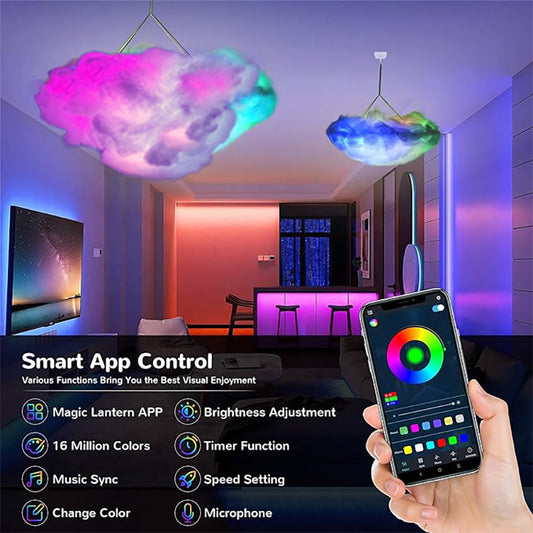 Luces LED Nube con Control Remoto y App - Iluminación Ambiental para Dormitorio