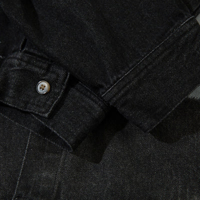 Chamarra Denim Estampado Abstracto Oscuro - Image 4