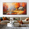 Cuadro Óleo Artesanal Árbol Naranja Paisaje Rural Decoración Farmhouse