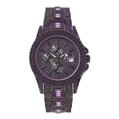 Reloj Hombre Hip Hop Cristales Brillantes Luminoso Cuarzo Multicolor - Image 6