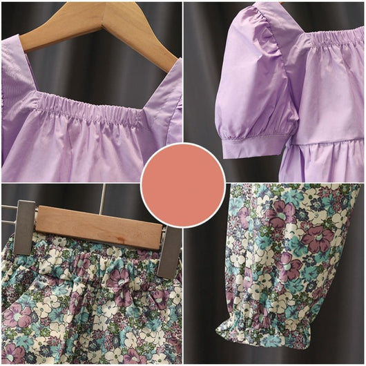 Conjunto Infantil Estilo Occidental con Flores - Image 5