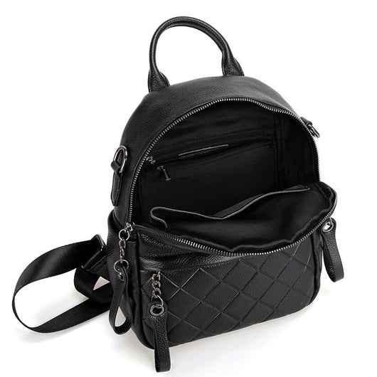 Mochila de Cuero Compacta Multiusos con Compartimento Perfumado - Image 8