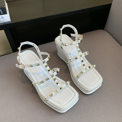 Sandalias Romanas con Cuña y Punta Cuadrada - Image 11