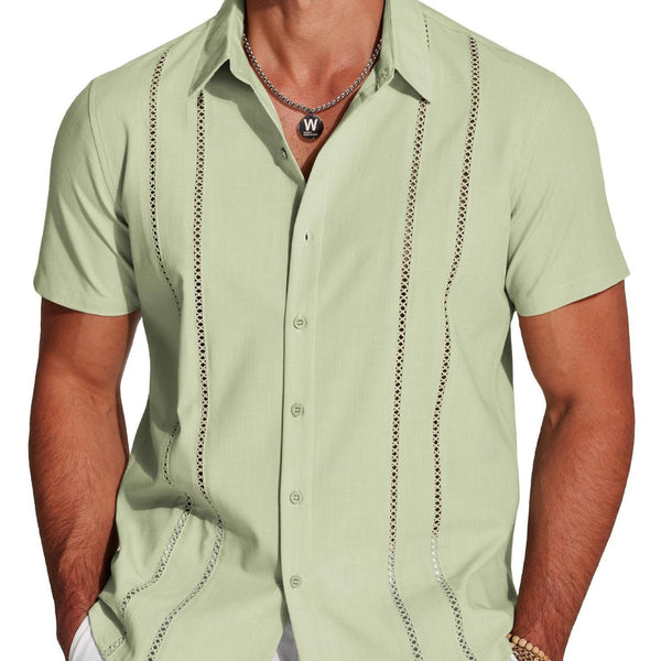 Camisa Hawaiana Versátil de Manga Corta para Hombre