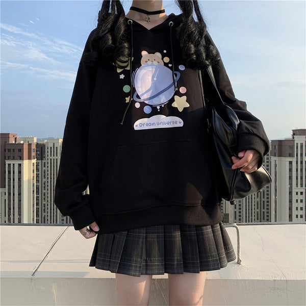 Sudadera Holgada Trendy para Niñas - Top Ligero Escuela Secundaria