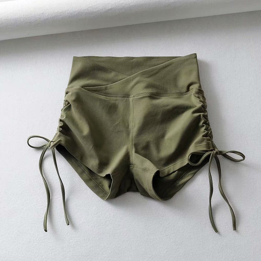 Shorts Deportivos Yoga Cintura Alta con Cordón Ajustable - Image 3