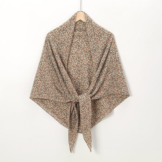 Pañuelo Cuadrado de Gasa Estampado Perla con Pliegues - Image 12