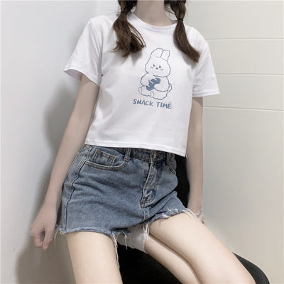 Playera Crop Top Corta de Cintura Alta para Mujer - Image 6