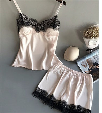 Conjunto de Pijama Seda Cinta Hielo para Mujer - Dos Piezas Loungewear - Image 7