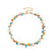 Jane Yin Beach Crushed Stone Handmade Hemp Rope Necklace Ocean Blue