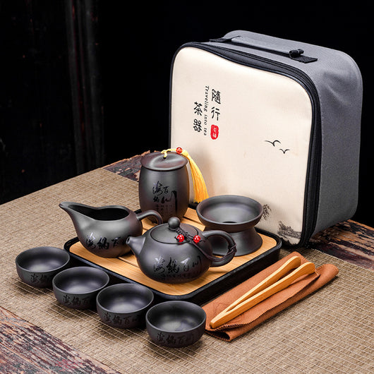 Juego de Té Portátil Zisha: Una Tetera y Cuatro Tazas - Image 15