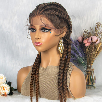Peluca de Encaje Trenzado con Cabello de Bebé - 4 Trenzas - Image 2