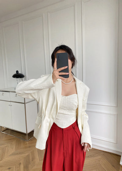 Conjunto de Dos Piezas: Top Tubo Texturizado con Blazer - Image 18