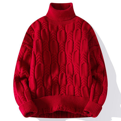 Suéter de Cuello Alto Trenzado para Hombre - Abrigo Casual y Cálido - Image 6