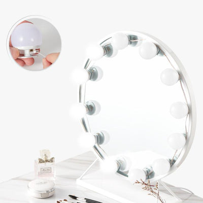 Espejo de Maquillaje LED con Luz Hollywood USB - Iluminación Tricolor Ajustable - Image 2