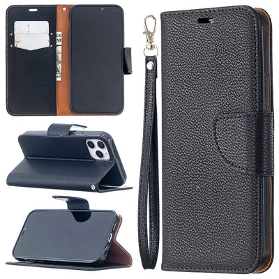 Funda Cartera Flip con Patrón Litchi, Correa y Protección Total - Image 7