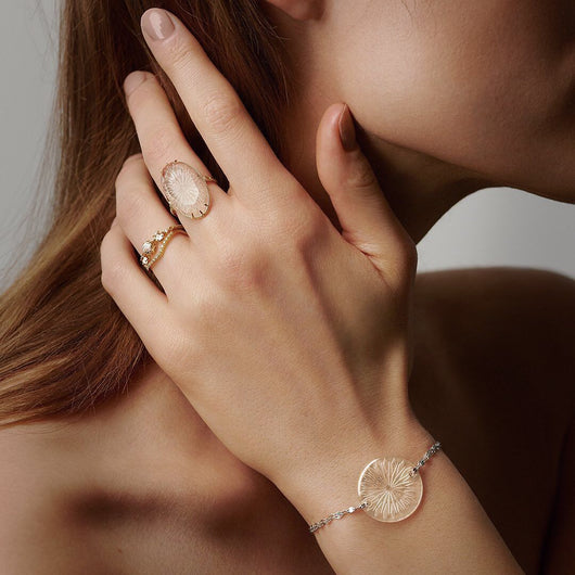 Anillo Floral Flotante de Cristal Hielo - Colección Verano Vintage - Image 26