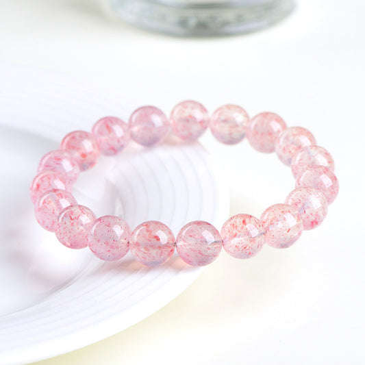 Pulsera de Cristal de Cuarzo Blanco con Fresa de Agua Natural - Image 2