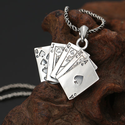 Dije de Plata Esterlina S925 Diseño Poker Versátil y Moderno