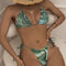 Conjunto de Traje de Baño Bikini Tres Piezas con Falda de Gasa Teñida