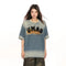 Camiseta Vaquera Vintage Estilo Cowboy con Textura Flocking
