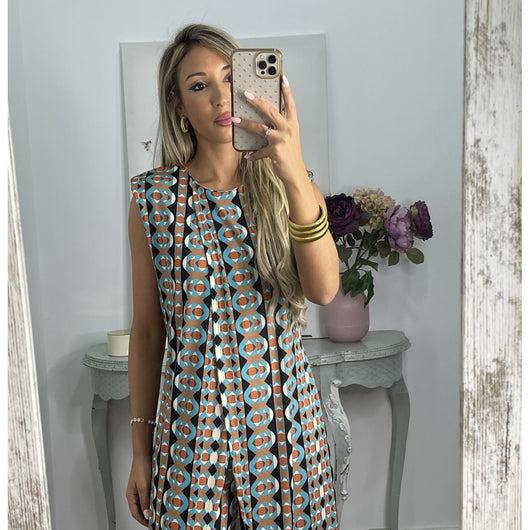 Conjunto Sin Mangas Estampado: Blusa y Pantalón de Cuello Redondo - Image 14