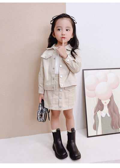 Conjunto Abrigo y Falda Estilo Coreano para Niñas - Image 12