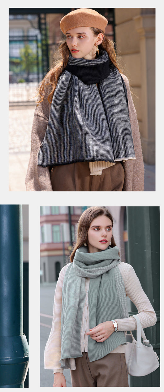 Bufanda Degradada Reversible de Imitación Cachemira - Elegancia y Versatilidad para Invierno - Image 18