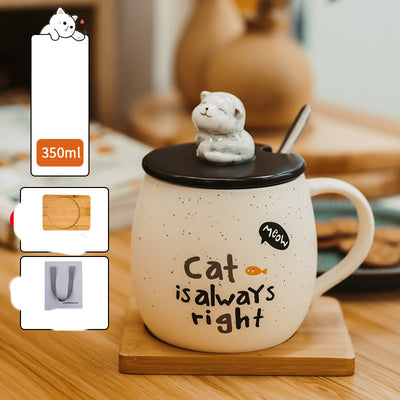 Taza de Cerámica con Tapa y Cucharilla para Café - Diseño Gato - Image 25