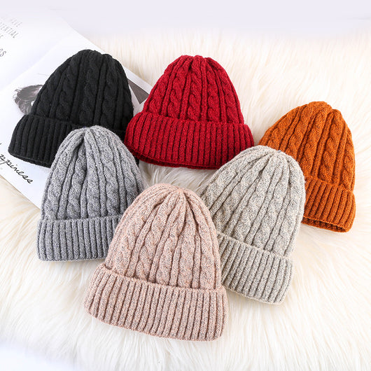 Gorro Tejido de Mohair Suave para Invierno