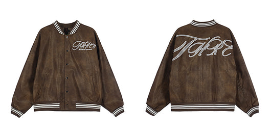 Chaqueta Beisbolera de Cuero con Bordados Artesanales - Image 9