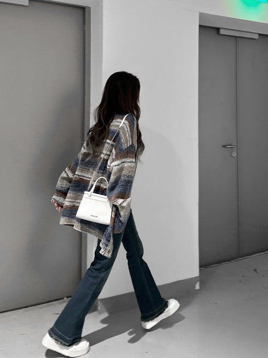 Cardigan Rayado Bicolor con Diseño Moderno para Otoño e Invierno - Image 11