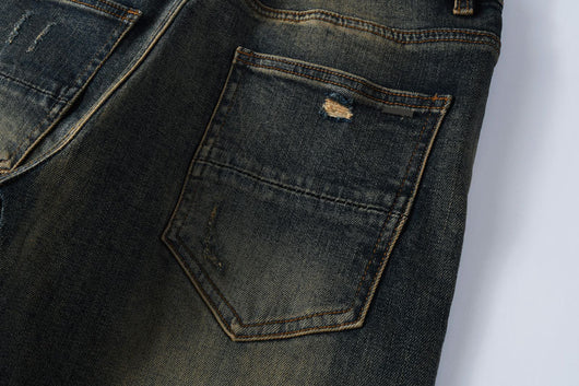 Pantalones Vaqueros Rotos Azul Oscuro para Hombre - Image 7